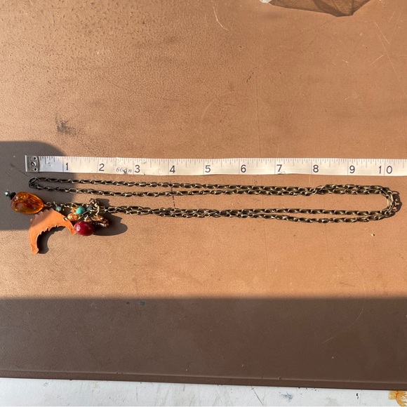 Handmade OOAK Artisan Moon and Amber Lariat Necklace - Picture 6 of 6